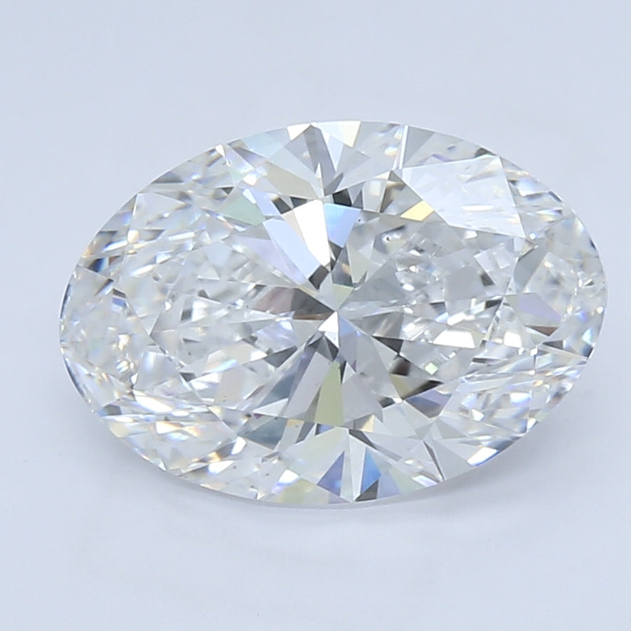 4.12 Carat Oval Lab Diamond with  Cut Diamond in 14KT  view 1
