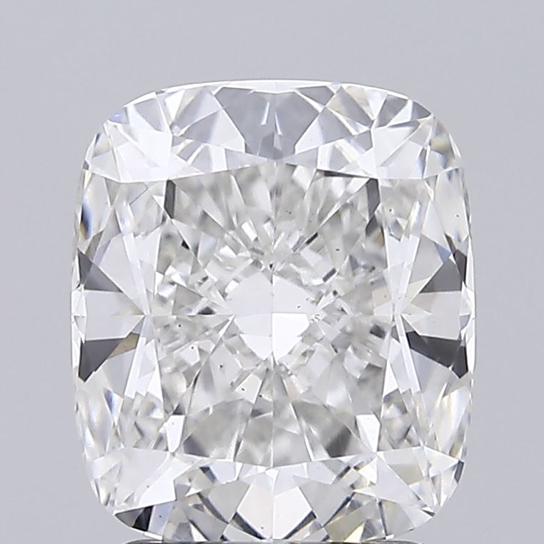 2.55 Carat Cushion Lab Diamond with  Cut Diamond in 14KT  view 1

