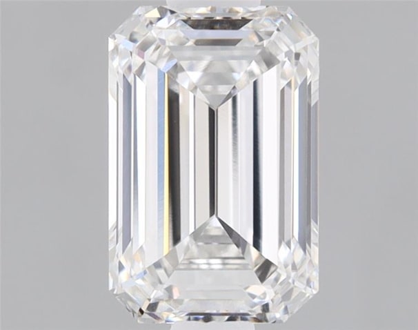 2.72 Carat Emerald Lab Diamond with  Cut Diamond in 14KT  view 1
