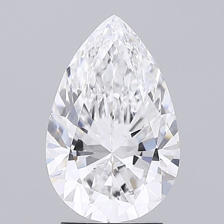 2.39 Carat Pear Lab Diamond with  Cut Diamond in 14KT  view 1
