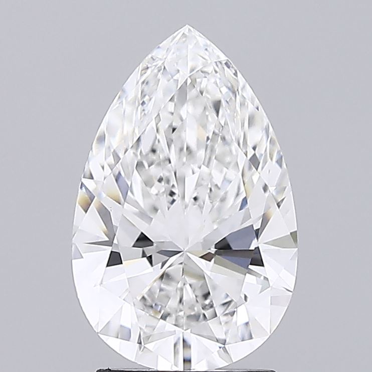 2.25 Carat Pear Lab Diamond with  Cut Diamond in 14KT  view 1
