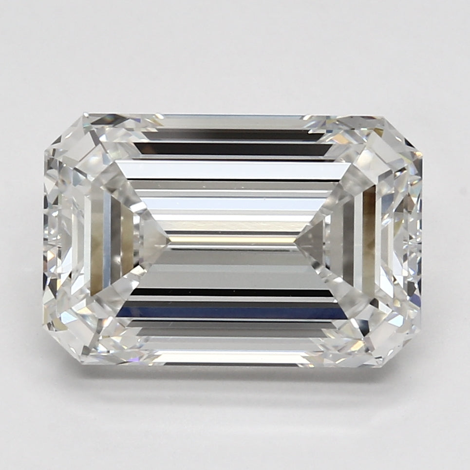 7.22 Carat Emerald Lab Diamond with  Cut Diamond in 14KT  view 1
