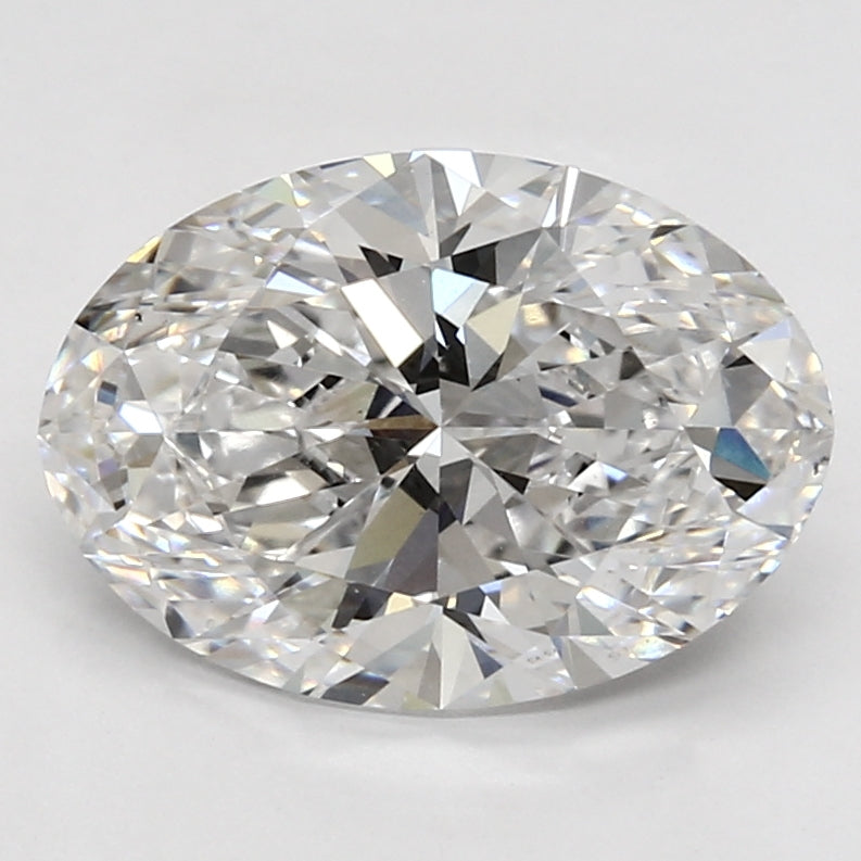 4.07 Carat Oval Lab Diamond with  Cut Diamond in 14KT  view 1
