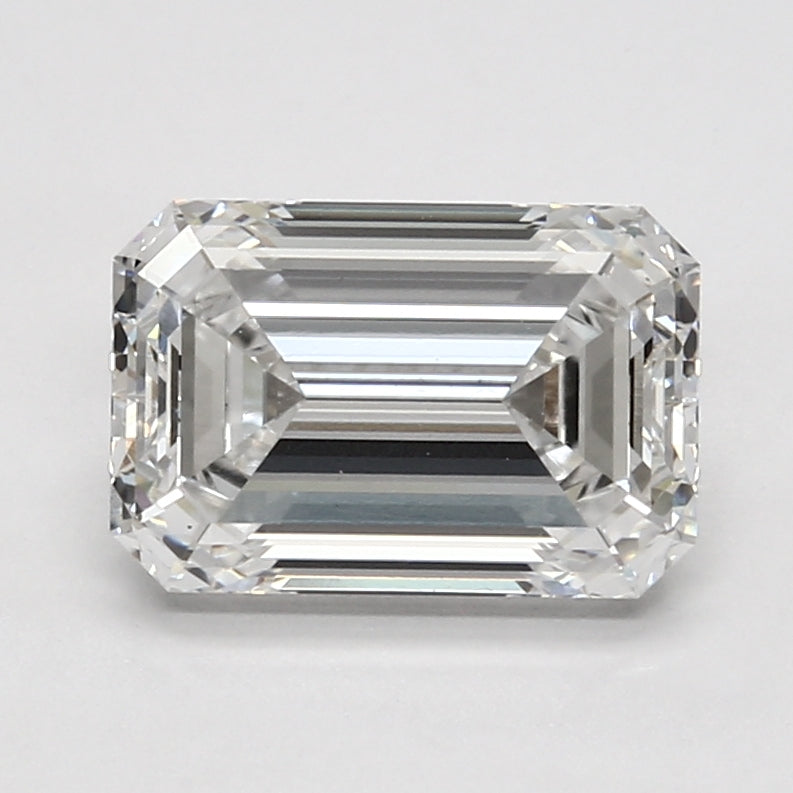 3.2 Carat Emerald Lab Diamond with  Cut Diamond in 14KT  view 1
