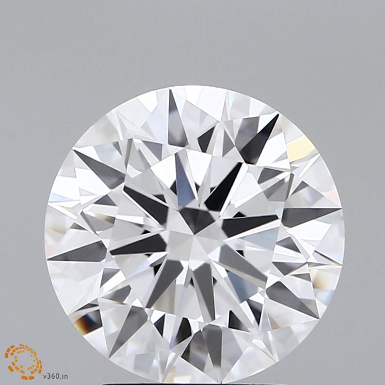 3.05 Carat Round Lab Diamond with  Cut Diamond in 14KT  view 1
