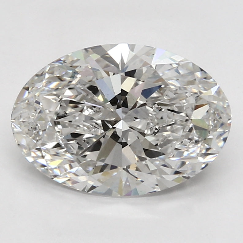 3.73 Carat Oval Lab Diamond with  Cut Diamond in 14KT  view 1
