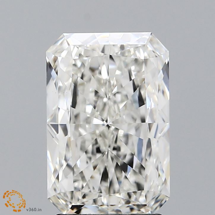 2.61 Carat Radiant Lab Diamond with  Cut Diamond in 14KT  view 1
