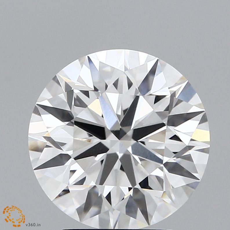 3.27 Carat Round Lab Diamond with  Cut Diamond in 14KT  view 1
