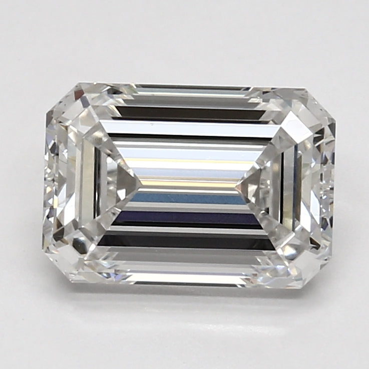 3.19 Carat Emerald Lab Diamond with  Cut Diamond in 14KT  view 1
