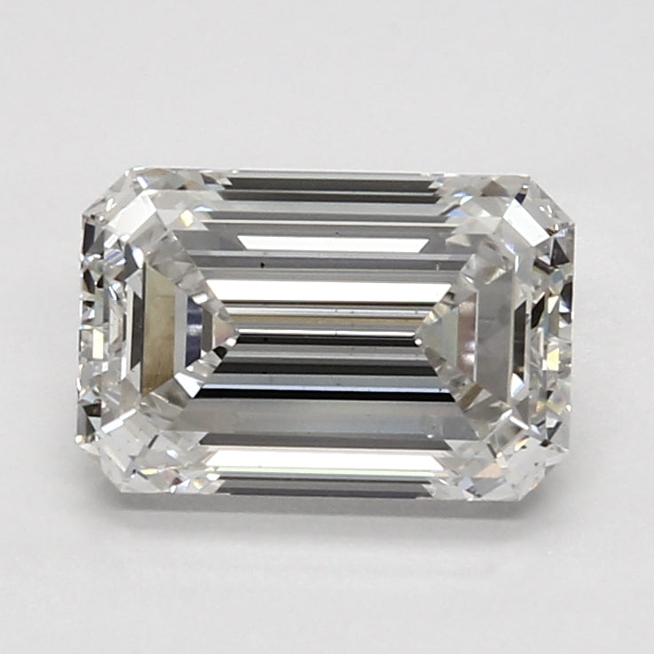 2.72 Carat Emerald Lab Diamond with  Cut Diamond in 14KT  view 1
