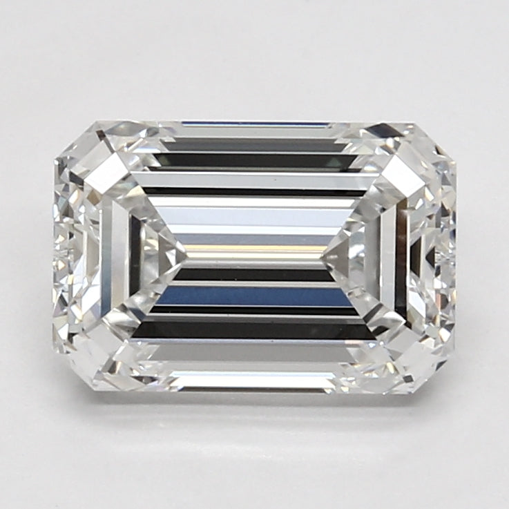 3.1 Carat Emerald Lab Diamond with  Cut Diamond in 14KT  view 1
