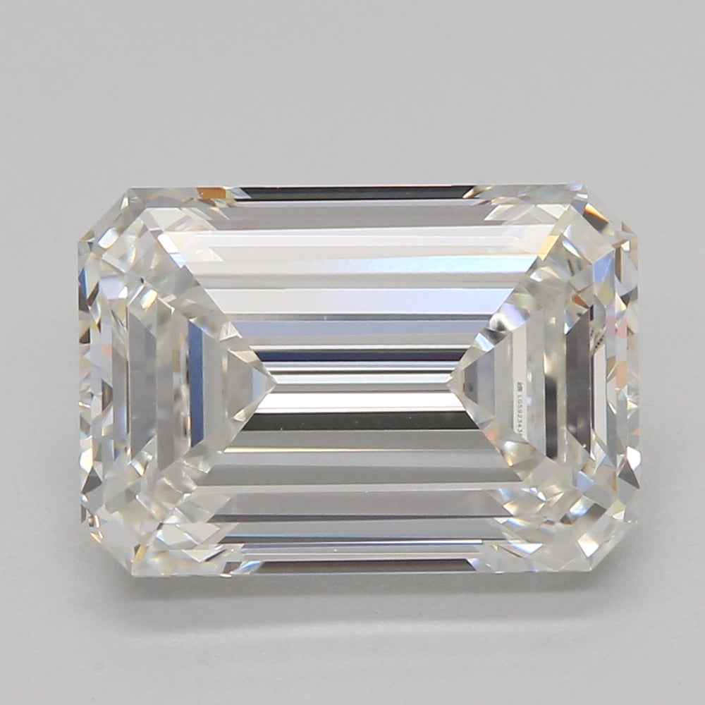 2.72 Carat Emerald Lab Diamond with  Cut Diamond in 14KT  view 1
