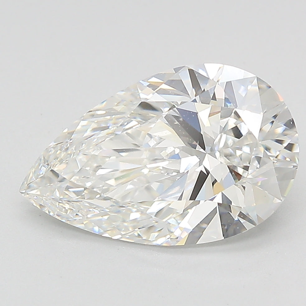 3.27 Carat Pear Lab Diamond with  Cut Diamond in 14KT  view 1
