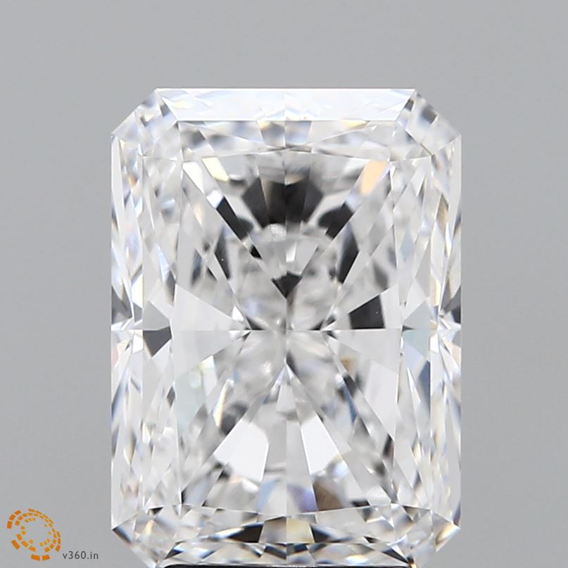 4.11 Carat Radiant Lab Diamond with  Cut Diamond in 14KT  view 1
