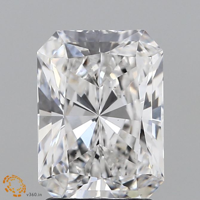 2.23 Carat Radiant Lab Diamond with  Cut Diamond in 14KT  view 1
