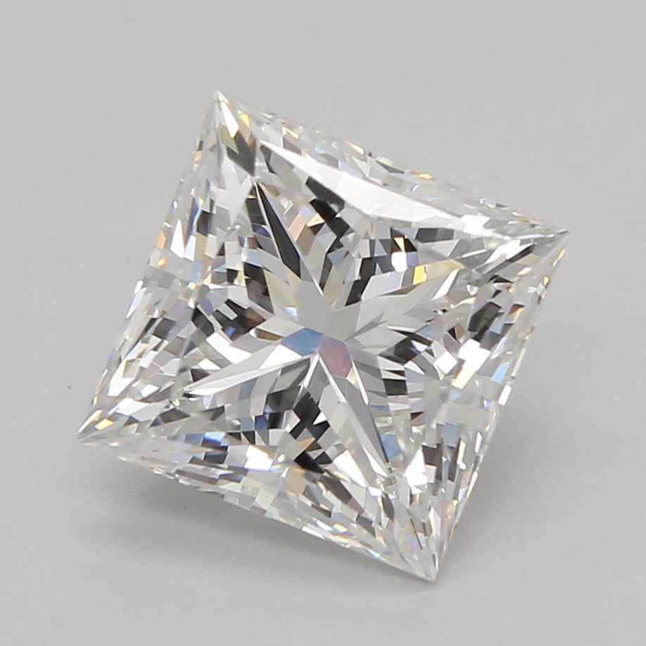 1.5 Carat Princess Lab Diamond with  Cut Diamond in 14KT  view 1
