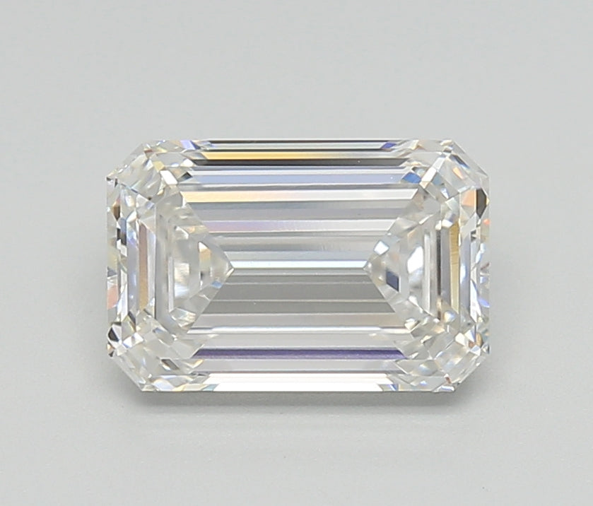 2.71 Carat Emerald Lab Diamond with  Cut Diamond in 14KT  view 1
