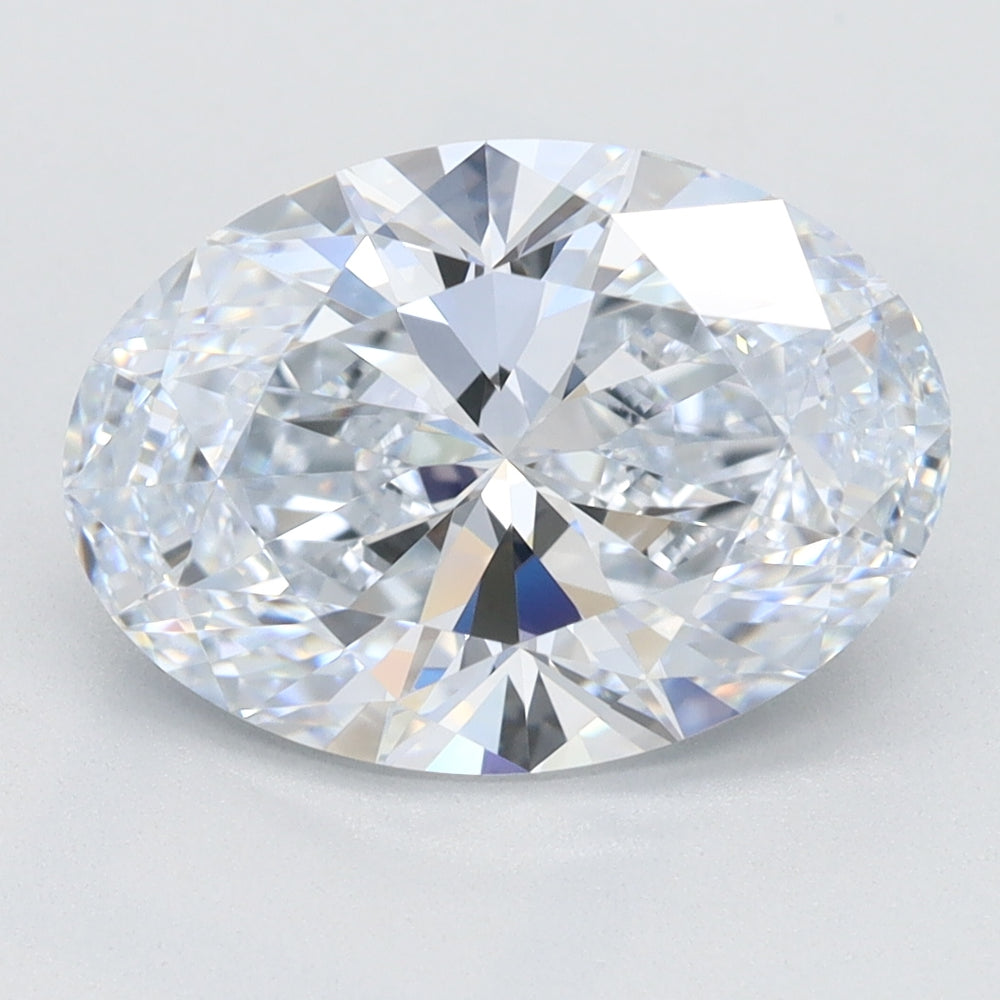 2.8 Carat Oval Lab Diamond with  Cut Diamond in 14KT  view 1
