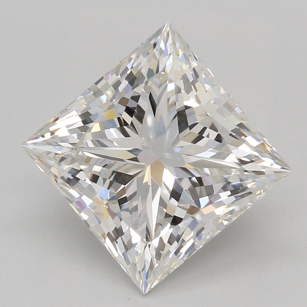 2.56 Carat Princess Lab Diamond with  Cut Diamond in 14KT  view 1
