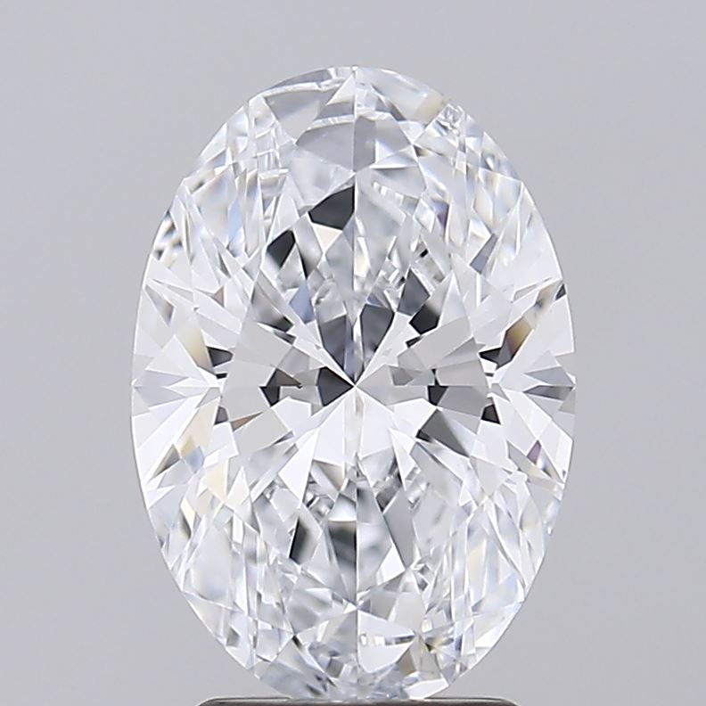 3.01 Carat Oval Lab Diamond with  Cut Diamond in 14KT  view 1
