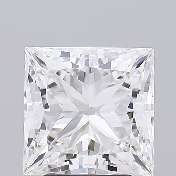 3.09 Carat Princess Lab Diamond with  Cut Diamond in 14KT  view 1
