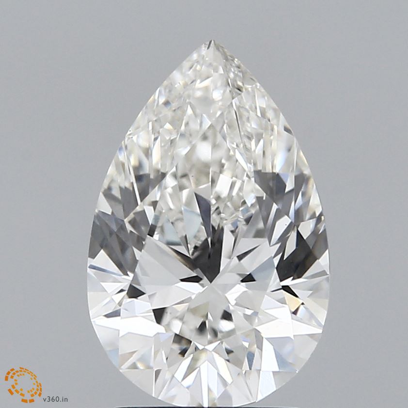 2.52 Carat Pear Lab Diamond with  Cut Diamond in 14KT  view 1
