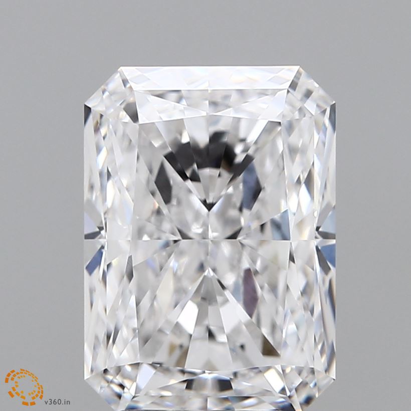 4.09 Carat Radiant Lab Diamond with  Cut Diamond in 14KT  view 1
