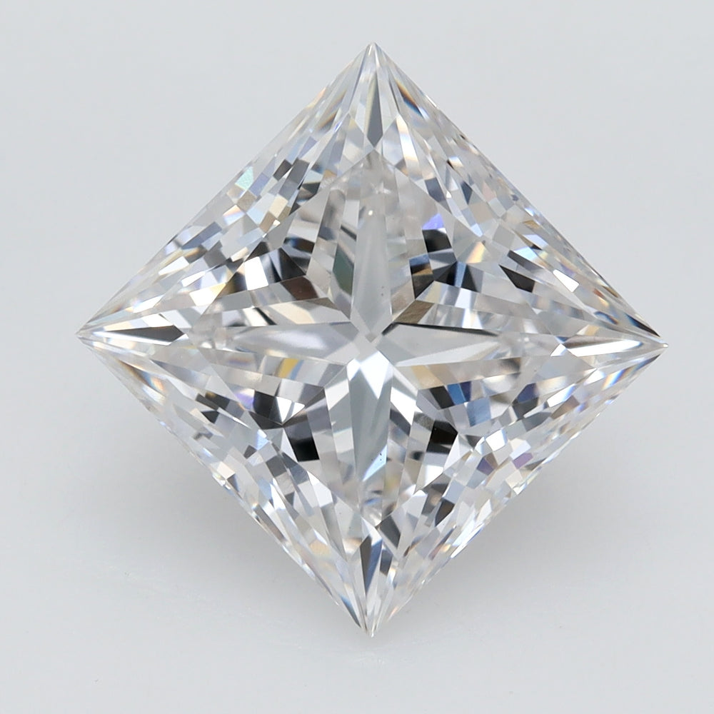 3.66 Carat Princess Lab Diamond with  Cut Diamond in 14KT  view 1
