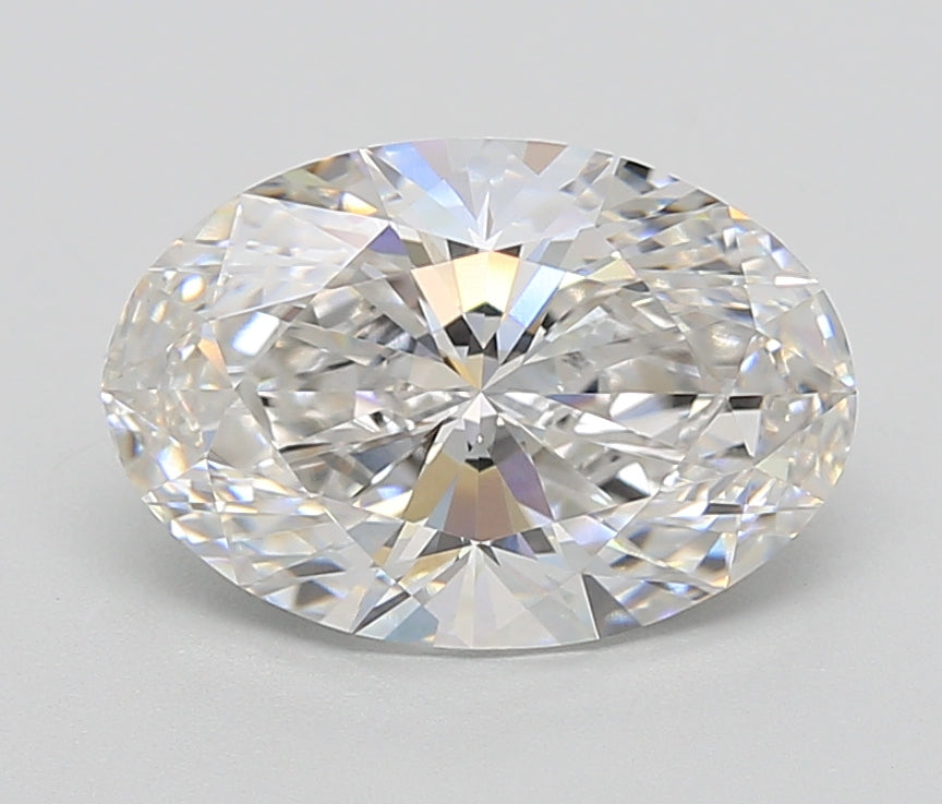 3.9 Carat Oval Lab Diamond with  Cut Diamond in 14KT  view 1
