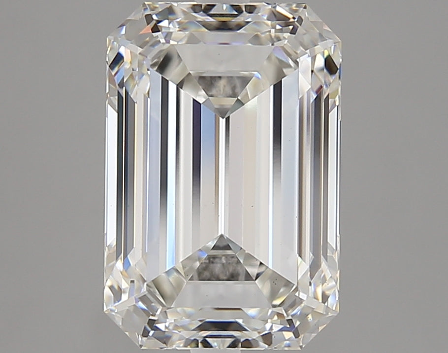 4.02 Carat Emerald Lab Diamond with  Cut Diamond in 14KT  view 1
