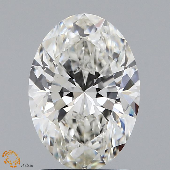 2.06 Carat Oval Lab Diamond with  Cut Diamond in 14KT  view 1
