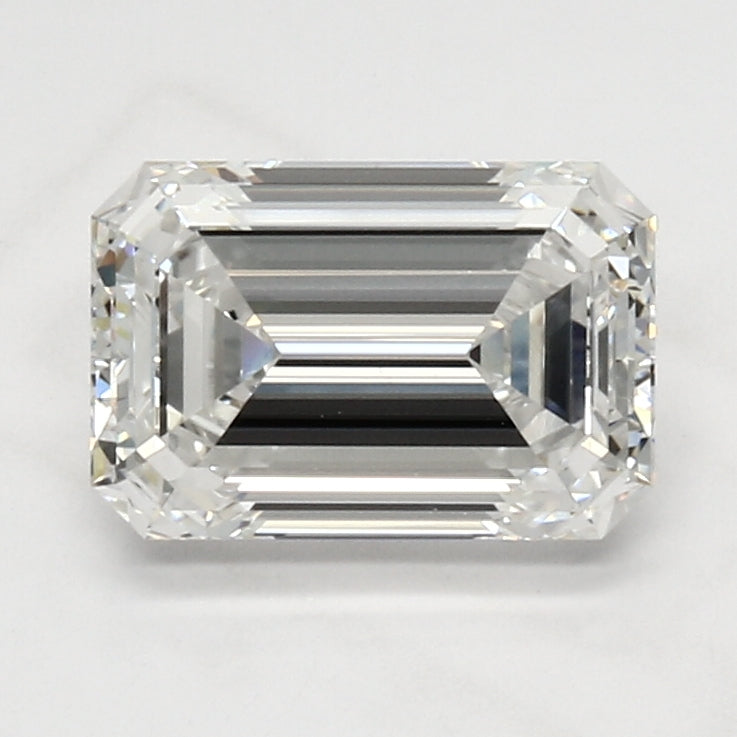 2.5 Carat Emerald Lab Diamond with  Cut Diamond in 14KT  view 1
