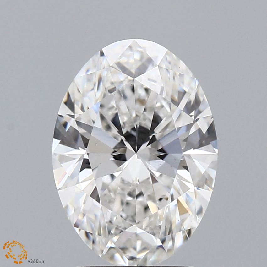 3.03 Carat Oval Lab Diamond with  Cut Diamond in 14KT  view 1
