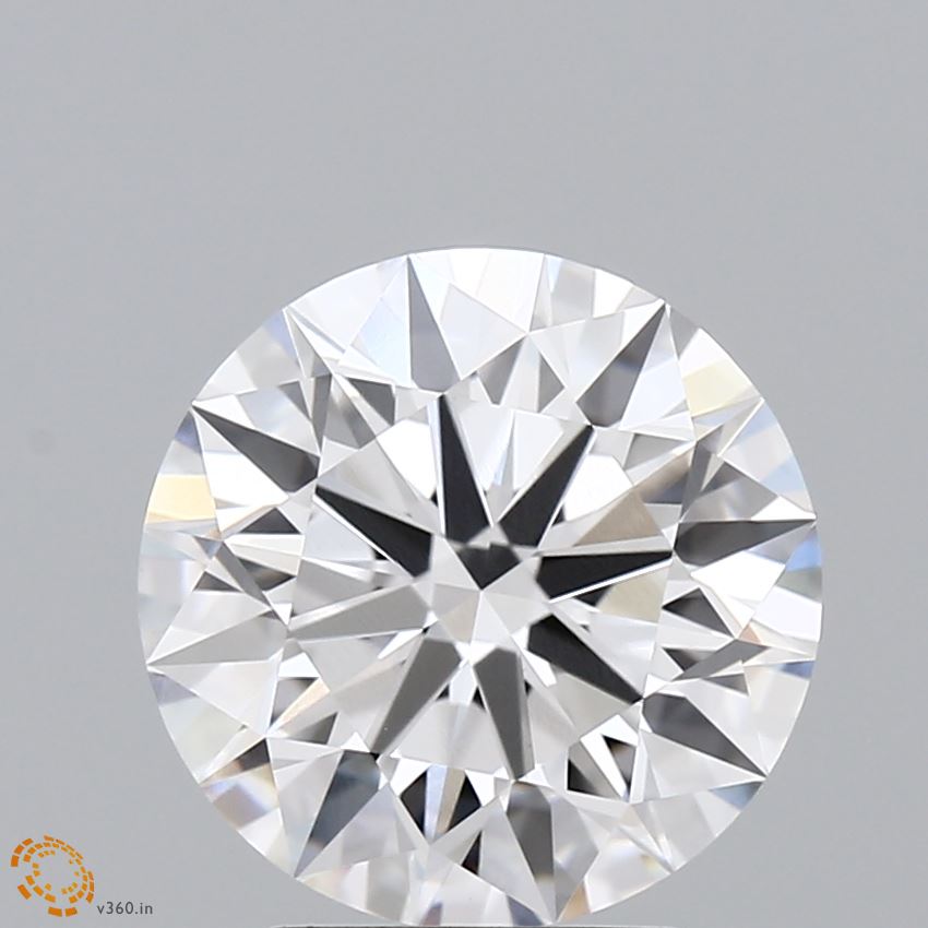 3.43 Carat Round Lab Diamond with  Cut Diamond in 14KT  view 1
