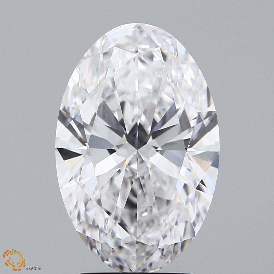 3.43 Carat Oval Lab Diamond with  Cut Diamond in 14KT  view 1
