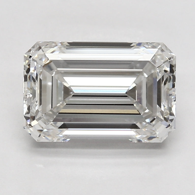3.71 Carat Emerald Lab Diamond with  Cut Diamond in 14KT  view 1
