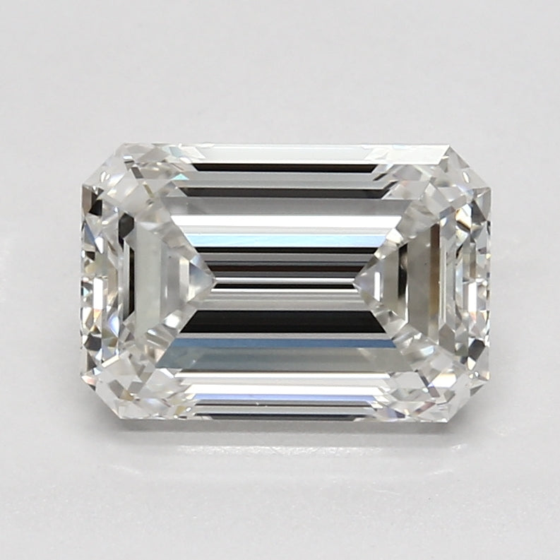 3.09 Carat Emerald Lab Diamond with  Cut Diamond in 14KT  view 1
