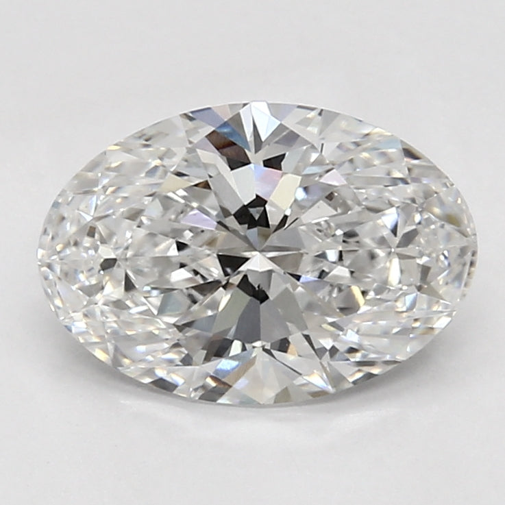 2.57 Carat Oval Lab Diamond with  Cut Diamond in 14KT  view 1
