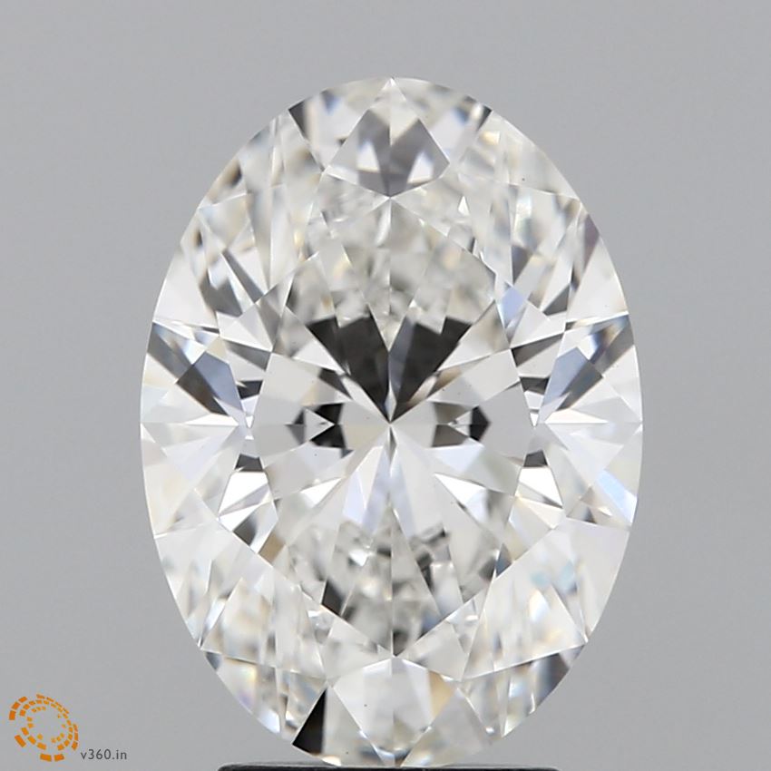 3.53 Carat Oval Lab Diamond with  Cut Diamond in 14KT  view 1

