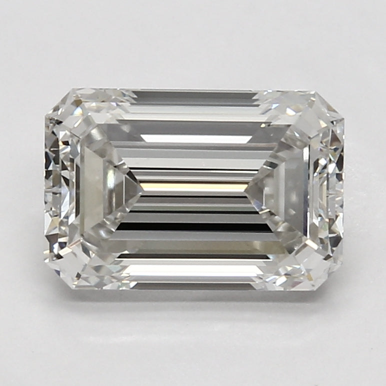 3.45 Carat Emerald Lab Diamond with  Cut Diamond in 14KT  view 1
