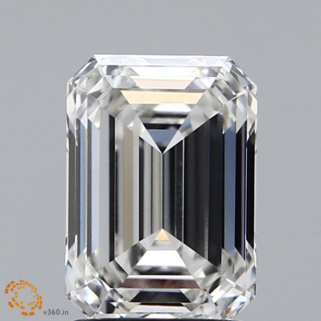 2.01 Carat Emerald Lab Diamond with  Cut Diamond in 14KT  view 1
