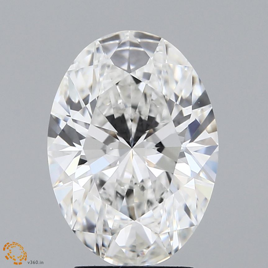 3.11 Carat Oval Lab Diamond with  Cut Diamond in 14KT  view 1
