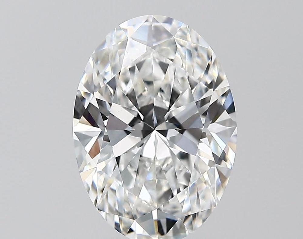 3.07 Carat Oval Lab Diamond with  Cut Diamond in 14KT  view 1
