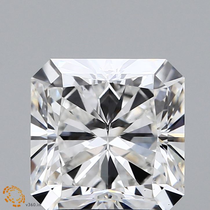 3.0 Carat Emerald Lab Diamond with  Cut Diamond in 14KT  view 1
