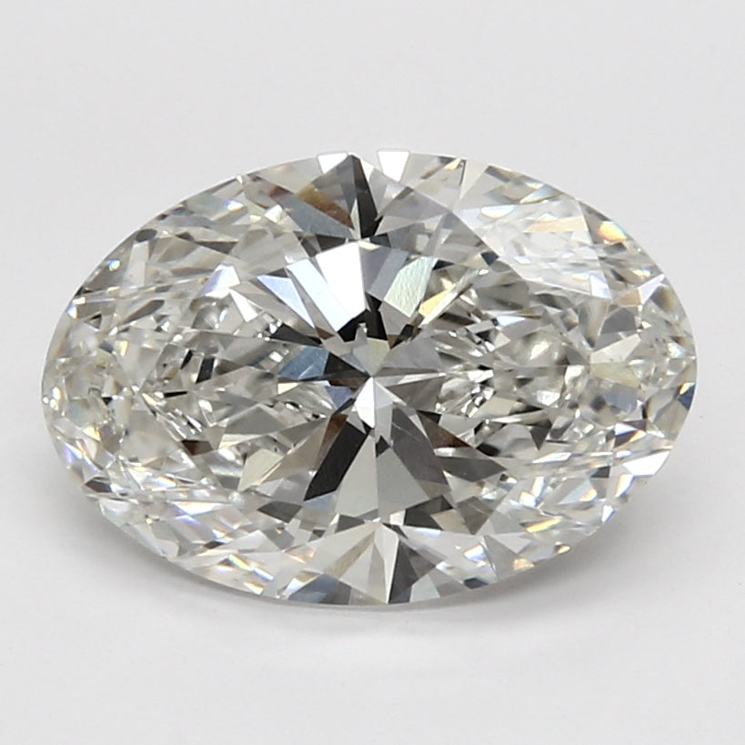 3.66 Carat Oval Lab Diamond with  Cut Diamond in 14KT  view 1
