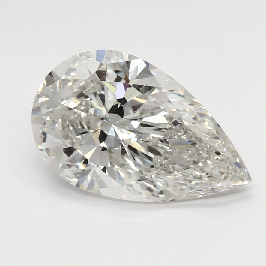 3.04 Carat Pear Lab Diamond with  Cut Diamond in 14KT  view 1

