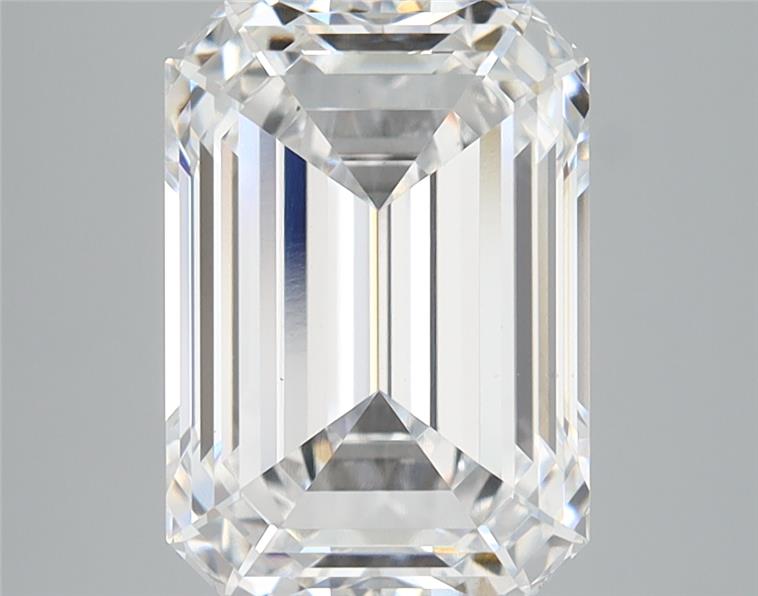 3.86 Carat Emerald Lab Diamond with  Cut Diamond in 14KT  view 1
