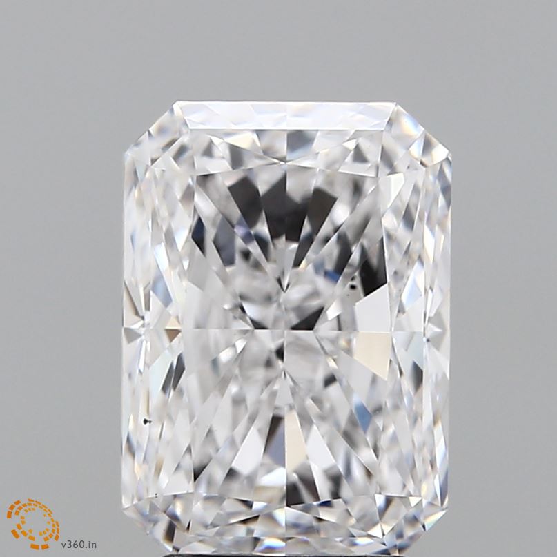 3.64 Carat Radiant Lab Diamond with  Cut Diamond in 14KT  view 1
