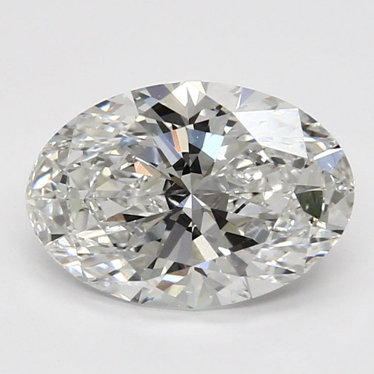 2.68 Carat Oval Lab Diamond with  Cut Diamond in 14KT  view 1
