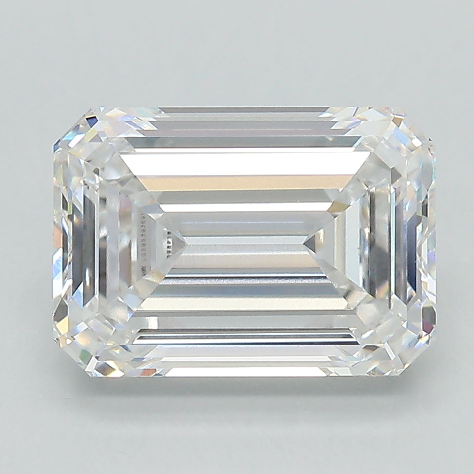 4.61 Carat Emerald Lab Diamond with  Cut Diamond in 14KT  view 1
